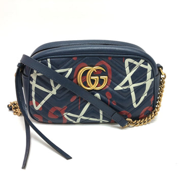 Gucci Blue Leather Shoulder Bag