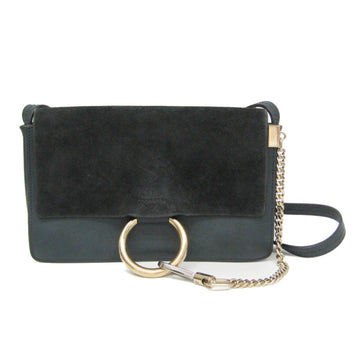Faye Shoulder Bag Leather and Suede Small