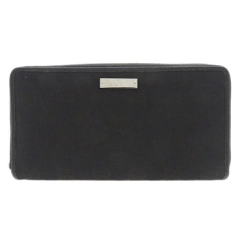 Gucci Black Canvas Leather Long Wallet (Bi-Fold)