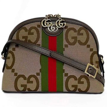 Gucci Beige Brown Canvas Leather Pochette Shoulder Bag