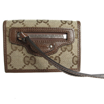Gucci Beige Brown Gg Canvas Wallet (Tri-Fold)