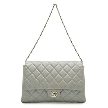 Clutch with Chain Quilted Leather