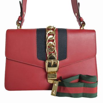 Gucci Red Color Leather Shoulder Bag