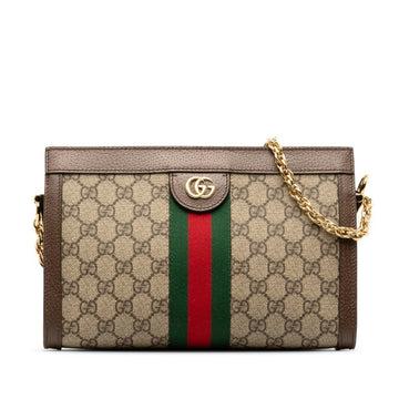 Gucci Sherry Line Beige Brown Leather Pvc Shoulder Bag