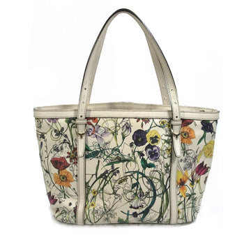 Gucci White Leather Tote Bag