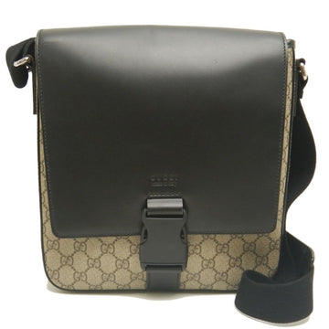 Buckle Flap Messenger Bag GG Coated canvas/Leather with Leather Medium