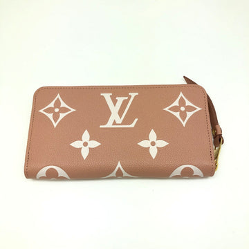 LOUIS VUITTON Zippy Wallet M81645 Leather Implant Rose Trianon Claim Gold Hardware Round Zipper Long Women's