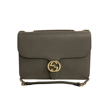 Gucci Gray Leather Handbag Shoulder Bag