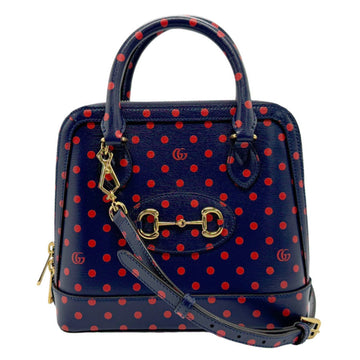 Gucci Navy Red Color Leather Handbag Shoulder Bag