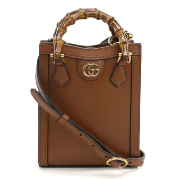 Diana NM Bamboo Handle Tote Leather Mini