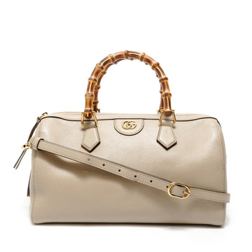 Diana NM Bamboo Handle Boston Bag Leather
