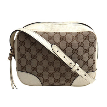 Gucci Beige White Gg Canvas Leather Shoulder New 1:1 Bags