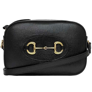 Gucci Horsebit Black Leather Pochette Shoulder Bag