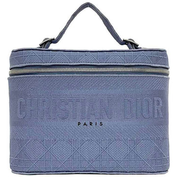 Christian Dior Light Blue Canvas Handbag Vanity Bag ()