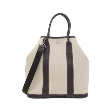 Garden File Tote Toile and Leather 28