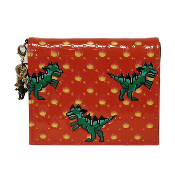 Christian Dior Orange Red  Leather Wallet (Bi-Fold) ()