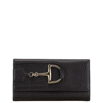Gucci Black Leather Long Wallet (Bi-Fold)