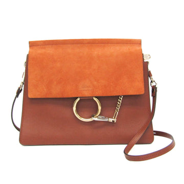 Faye Shoulder Bag Leather and Suede Medium