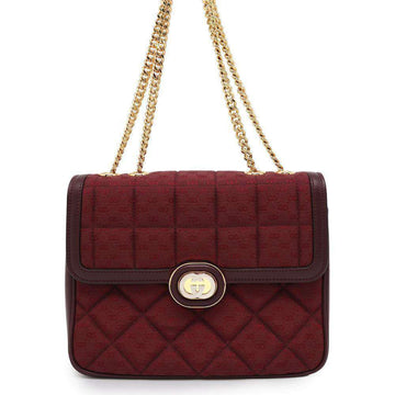 Gucci Bordeaux Gg Canvas Leather Shoulder New 1:1 Bags