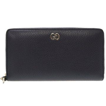 Gucci Navy Leather Long Wallet (Bi-Fold)