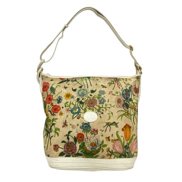 Gucci Flora White Canvas Leather Shoulder New 1:1 Bags