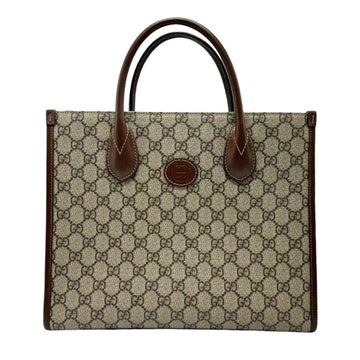 Gucci Beige Brown Pvc Handbag Shoulder Bag Tote Bag