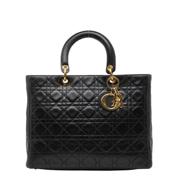 Vintage Lady Dior Bag Cannage Quilt Leather Large