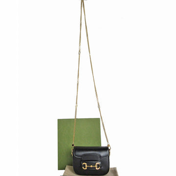 Gucci Black Metal Leather Pochette Shoulder Bag