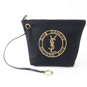 Rive Gauche Drawstring Bucket Bag Embroidered Wool