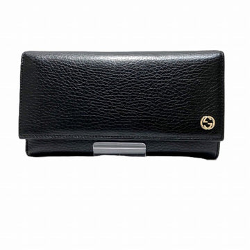 Gucci Black Leather Long Wallet (Bi-Fold)