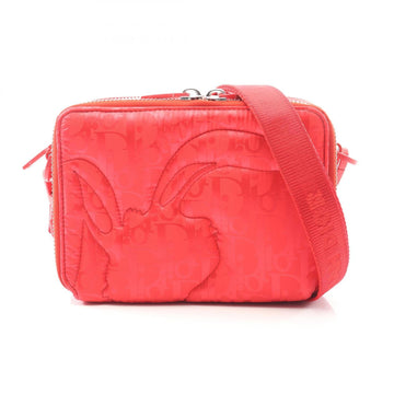 Christian Dior Red Color Nylon Leather Shoulder Bag ()