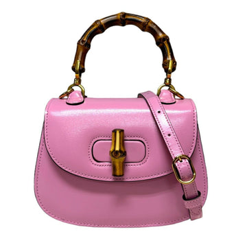 Gucci Pink Bamboo Shoulder Bag