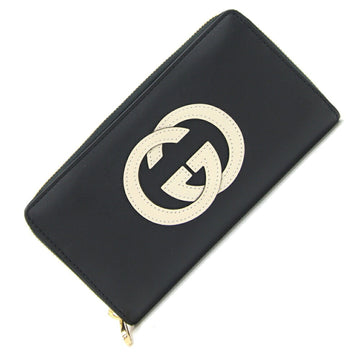 Gucci Black Ivory Leather Long Wallet (Bi-Fold)
