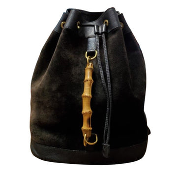 Gucci Black Suede Leather Backpack