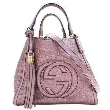 Gucci Metallic Purple Leather Handbag Shoulder Bag