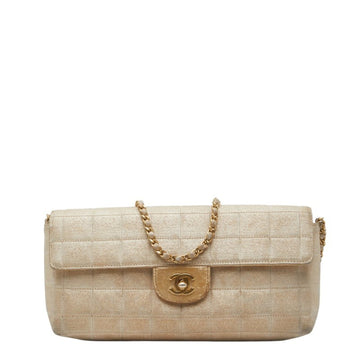 Chocolate Bar Flap Bag Quilted Leather East West