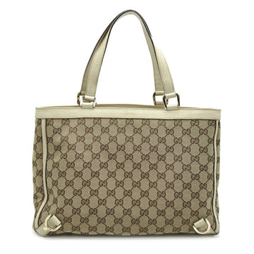Gucci Abbey Beige Ivory Gg Canvas Leather Tote New 1:1 Bags