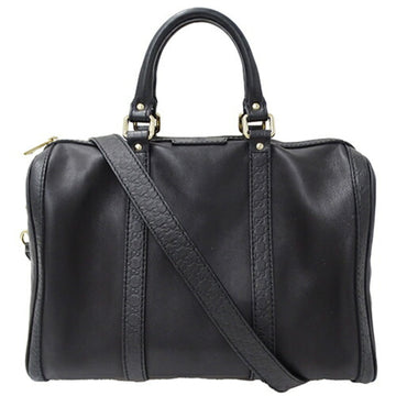 Gucci Microguccissima Black Leather Boston Bag Handbag Shoulder Bag