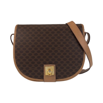 Vintage Saddle Flap Shoulder Bag Macadam Coated Canvas Small