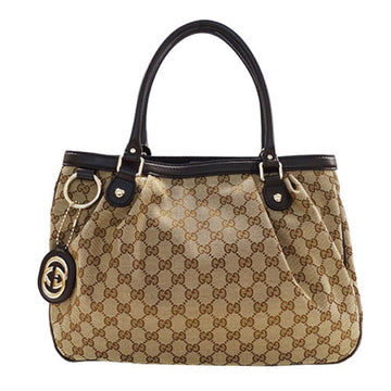 Gucci Beige Brown Gg Canvas Tote Bag