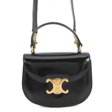 Triomphe Besace Clea Top Handle Flap Bag Leather Mini
