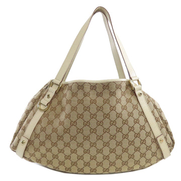 Gucci Brown White Canvas Tote Bag