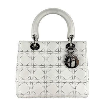 Christian Dior White Leather Handbag Shoulder Bag ()