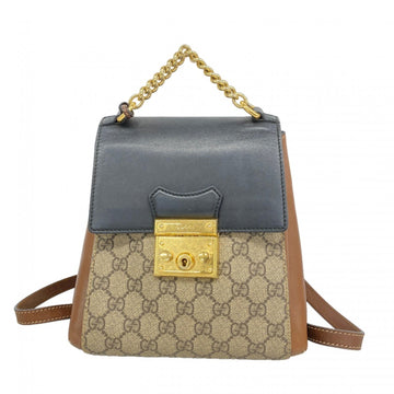 Padlock Backpack GG Coated Canvas and Leather Mini