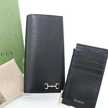 Gucci Black Leather Long Wallet (Bi-Fold)