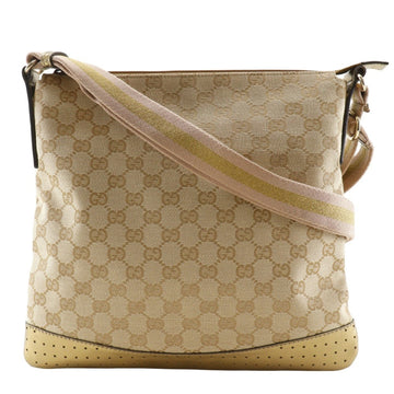 Zip Messenger Bag GG Canvas with Perforated Leather Medium