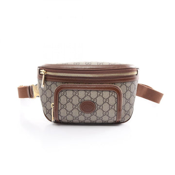 Gucci Beige Brown Pvc Coated Canvas Leather Sling Bag