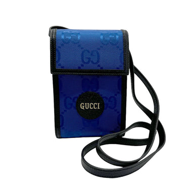 Gucci Black Blue Nylon Leather Shoulder Bag