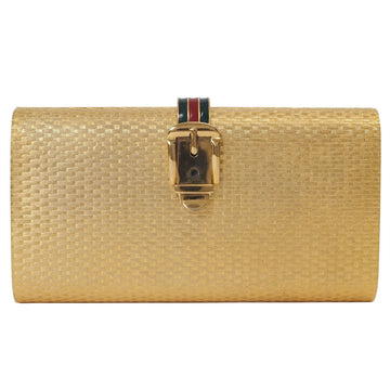 Gucci Gold Metal Clutch Bag
