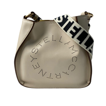 Logo Crossbody Bag Perforated Faux Leather Mini